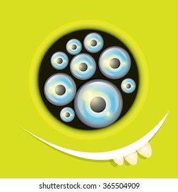 monster face vector green 
