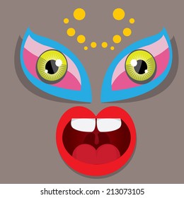 monster face vector illustration