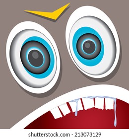 monster face vector illustration