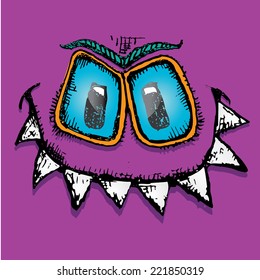 monster face vector illustration