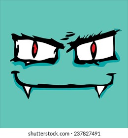 monster face vector illustration