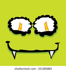 monster face vector illustration