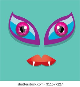 monster face vector illustration