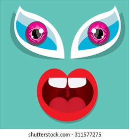 monster face vector illustration