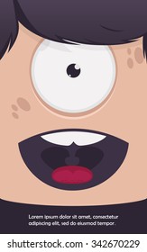 Monster face vector illustration