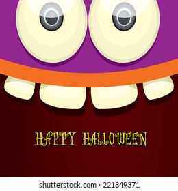 monster face vector illustration. happy halloween card or poster