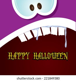 monster face vector illustration. happy halloween card or poster