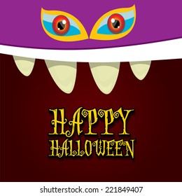 monster face vector illustration. happy halloween card or poster
