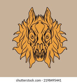 monster face vector illustration used specifically for advertising branding purposes and so on