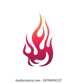 Monster fire flame icons isolated on white background. Render sprite of fire emoji, energy and power concept. Red Flame Symbol Fire flame.