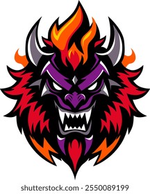 El logotipo de "Monster Fire" típicamente presenta un monstruo poderoso e intimidante con Elementos de llama dominantes.