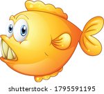 A monster Fish cartoon vector art and illustration