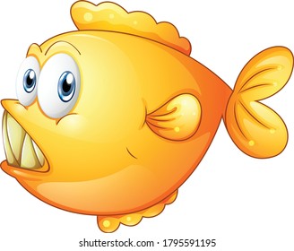 A monster Fish cartoon vector art and illustration