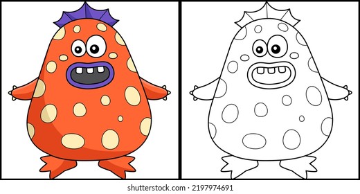 Ilustración de color de la página de color de los peces monstruo