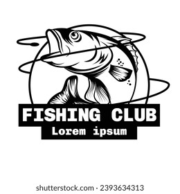 monster fish design illustration for fishing club