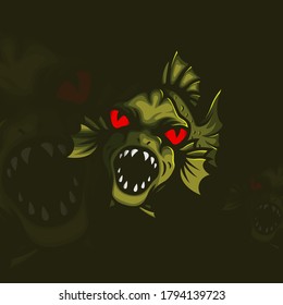 Monster Fish Esports mascot logo design