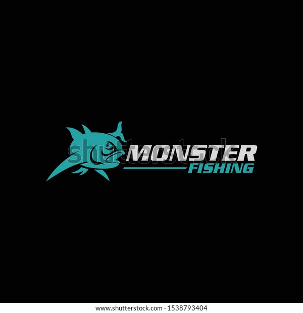 Monster Fish Fishing Team Club Logo Stock Vector (Royalty Free) 1538793404