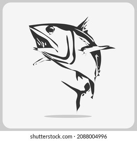 Monster fish icon vector on a white background. Animals live under water.