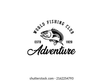 Monster Fish Logo Design, Unique and monster fishing logo. Great to use as bass fishing club. 