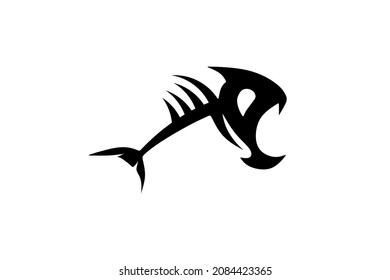 monster fish shaped like a weapon vector logo design illustration