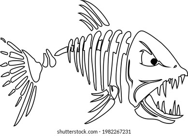 Monster Fish Skull Fish Skull Vector Stock Vector (Royalty Free ...