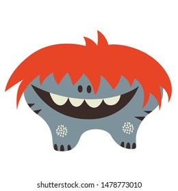 Monster flat color illustration on white