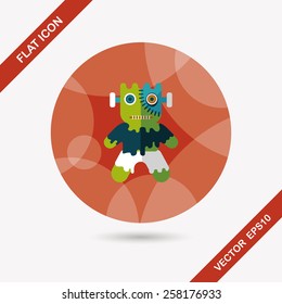 monster flat icon with long shadow,eps10