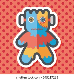 monster flat icon with long shadow,eps10