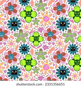 Monster flowers mash with white background.