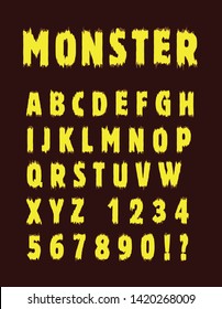 MOnster Font Letters Alphabet Vector Set