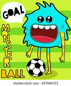 Monster football. Cute design for print