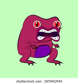 monster frog laughing out loud, streetwear or t-shirt design