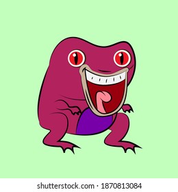 monster frog laughing out loud, streetwear or t-shirt design