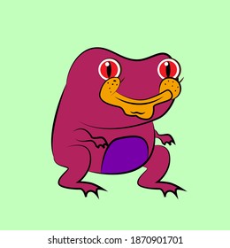 monster frog laughing out loud, streetwear or t-shirt design