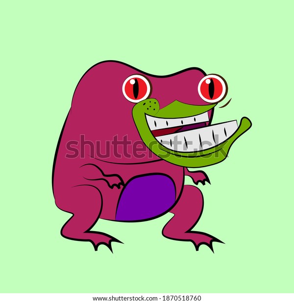 monster frog laughing out loud, streetwear or
t-shirt design