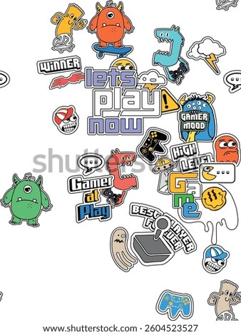 monster and game illustration for print
