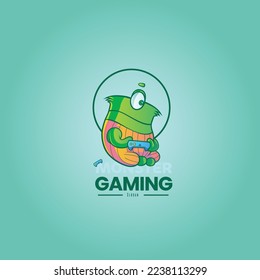 Monster gaming vector logo design template.