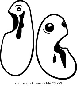 monster, ghost, cartoon, hand draw. Black vector illustration art