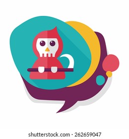 Monster ghost flat icon with long shadow,eps10