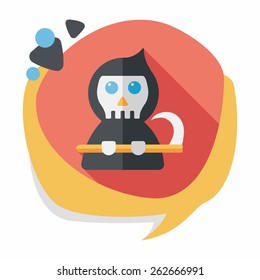 Monster ghost flat icon with long shadow,eps10
