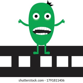 MONSTER GREEN CUTE MASCOT CARTOON