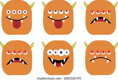 Monster-H-Gesichtsausdruck-Set