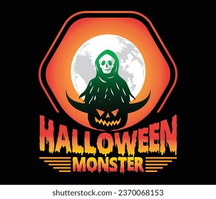 Monster halloween t shirt design.