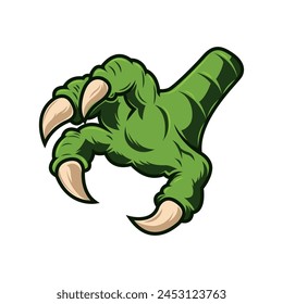 Monster hand with claws. Vector design element