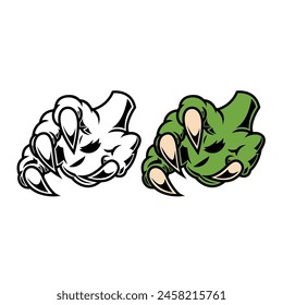 Monster hand with claws. Vector design element