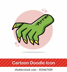 monster hand doodle
