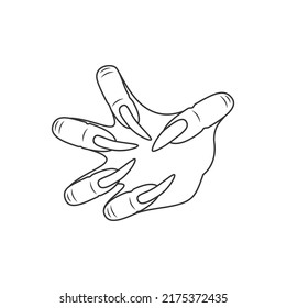 Monster hand icon. Vector image of a monster hand or paw with claws.