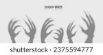 Monster hand shadow - element for Halloween. Silhouette casting as decoration on a banner for the Day of All Dead celebrations. Vector illustration