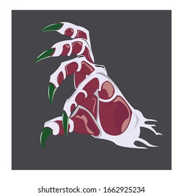 ilustración de diseño vectorial de mano monstruo