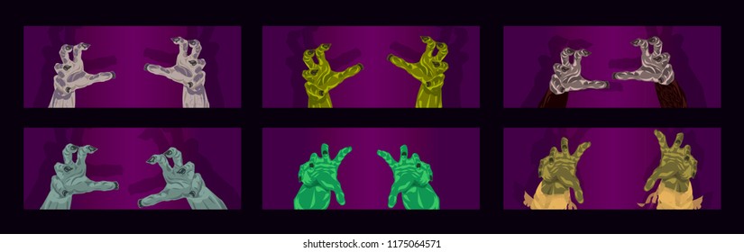 monster hands abstract design Halloween theme